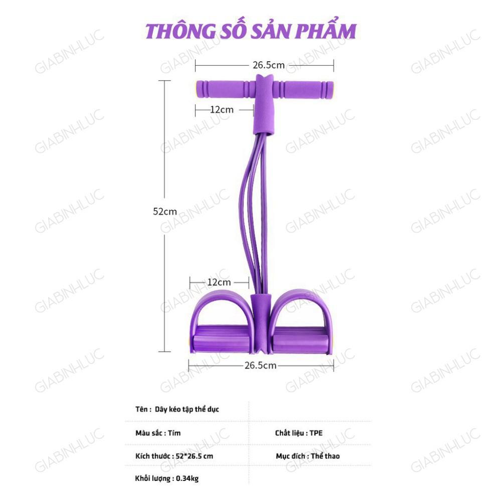 Dây Kéo Tập Cơ Bụng Lưng Tại Nhà Đa Năng 4 Ống Đàn Hồi Giúp Cho Dáng Chuẩn Vòng Eo Thon