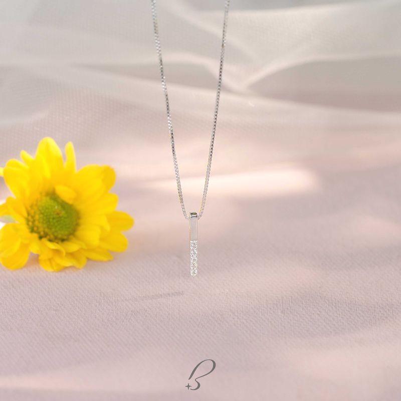 Vòng cổ bạc Bling it nửa hàng đá BIVC155