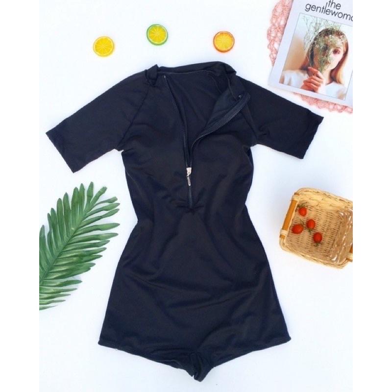 Bikini liền thân tay quần đùi khoá kéo đi biển thời trang ,có size