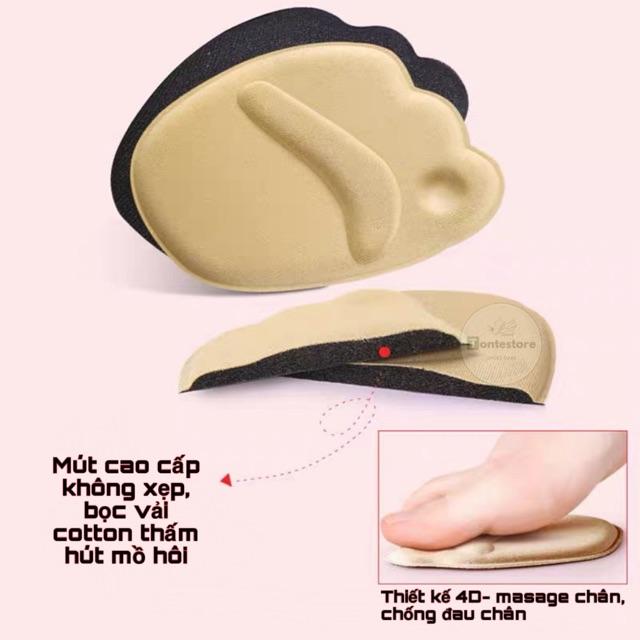 1 cặp lót mũi giày cao gót, giày búp bê cực êm chân, hút mồ hôi- Thiết kế 4D massage chân DANCG01