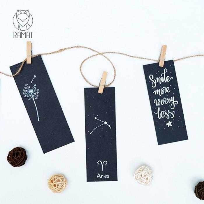 Set 5 Bookmark Đánh Dấu Sách chủ đề 12 chòm sao Handmade