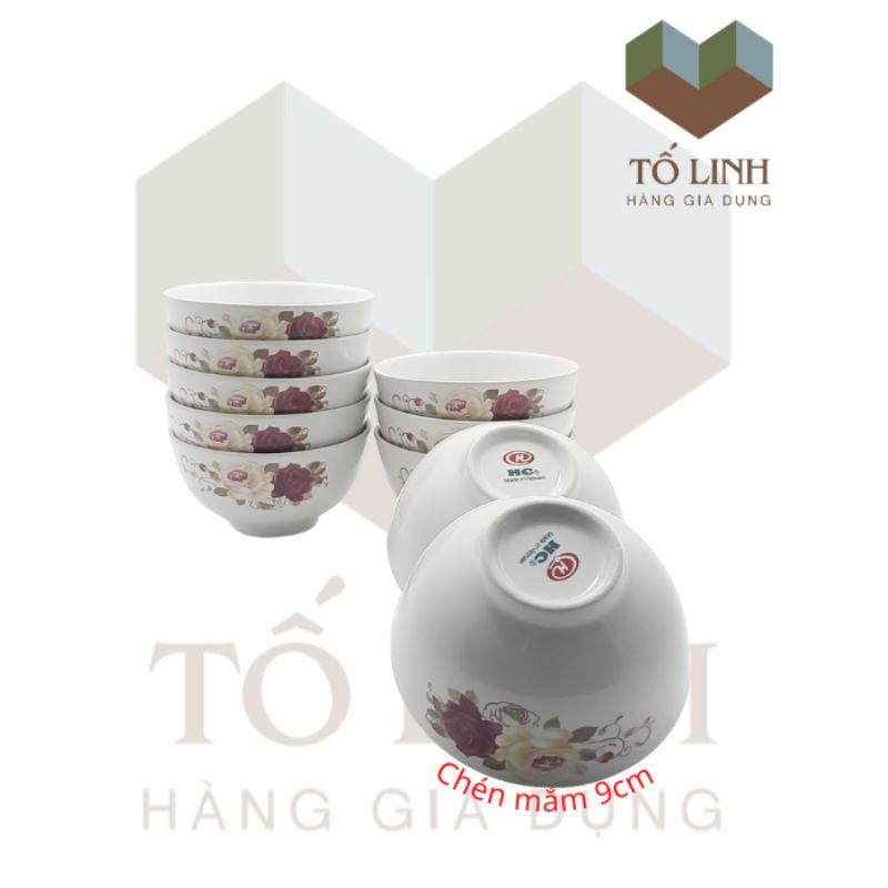 Combo 10 chén mắm sứ hoa,Set 10 chén mắm sứ hoa