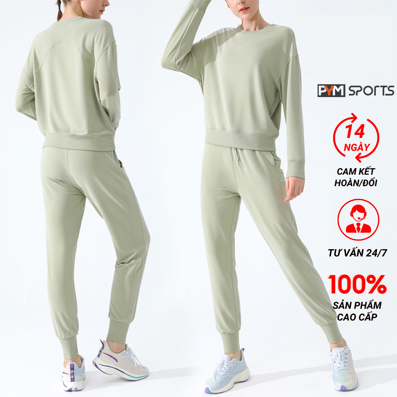 Set Nỉ Nữ Dài Tập Thể Thao, Tập Gym PYM SPORT - PYMS017