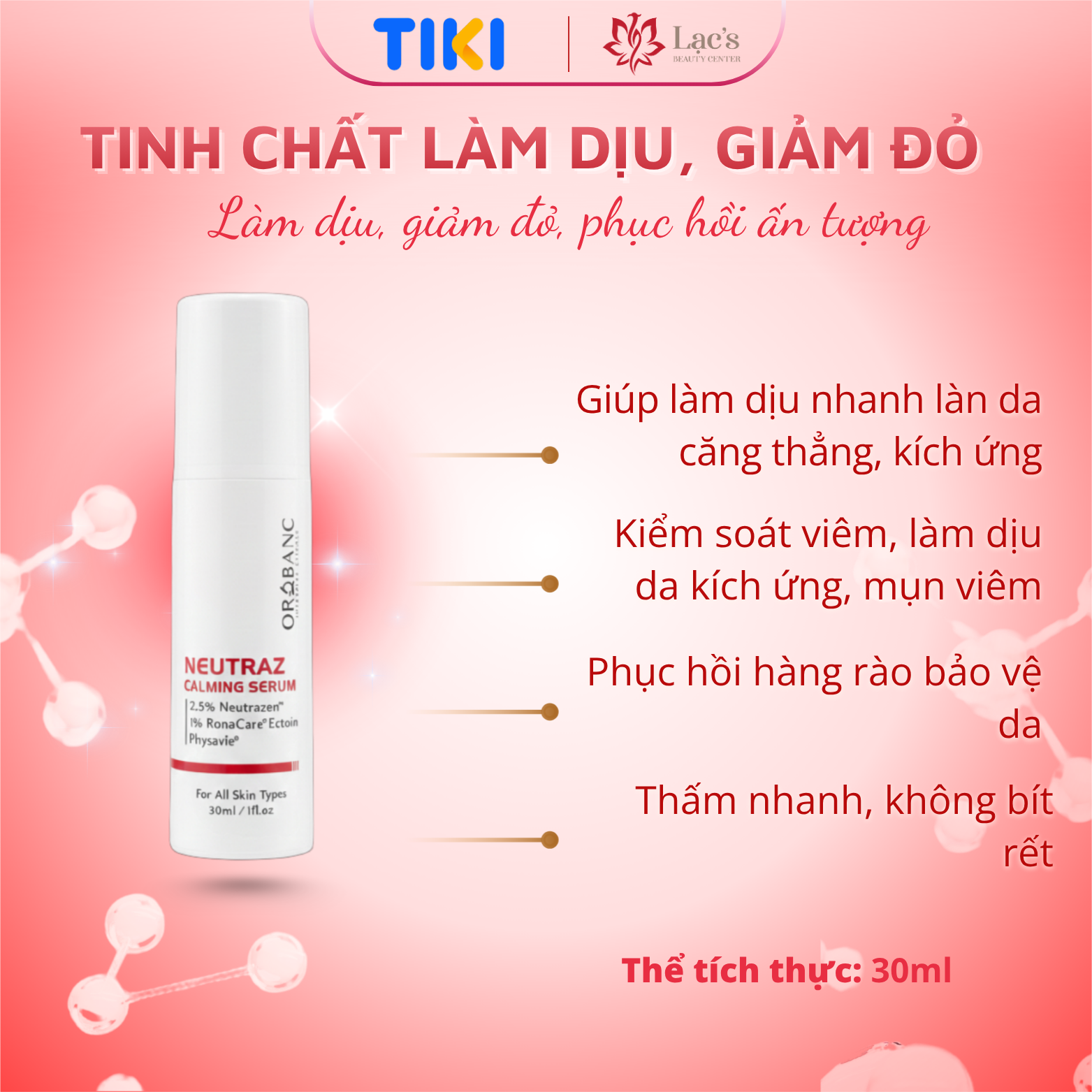 Tinh chất làm dịu, giảm đỏ OROBANC NEUTRAZ CALMING SERUM 30ml
