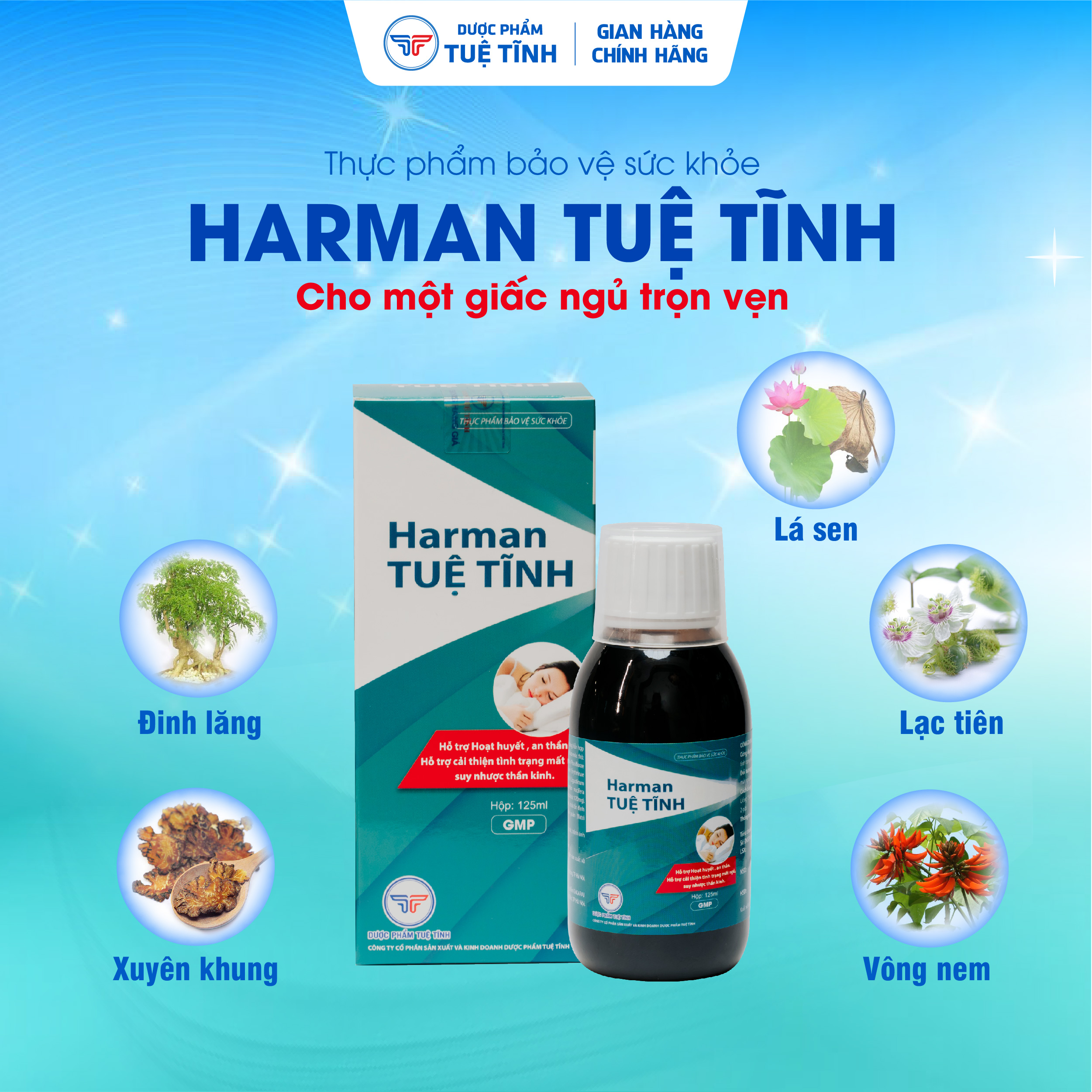 [Combo 2 Hộp] Siro An Thần Ngủ Ngon Harman Tuệ Tĩnh - Hỗ trợ an thần, giúp dễ ngủ, ngủ ngon sâu giấc