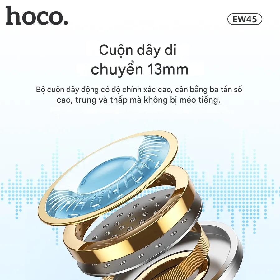 Tai Nghe Bluetooth Ho,co EW45 TWS 5.3, Có Mic Đàm Thoại, Nghe Nhạc 4H, Kèm Case Tai Mèo Cute - Hàng chính hãng