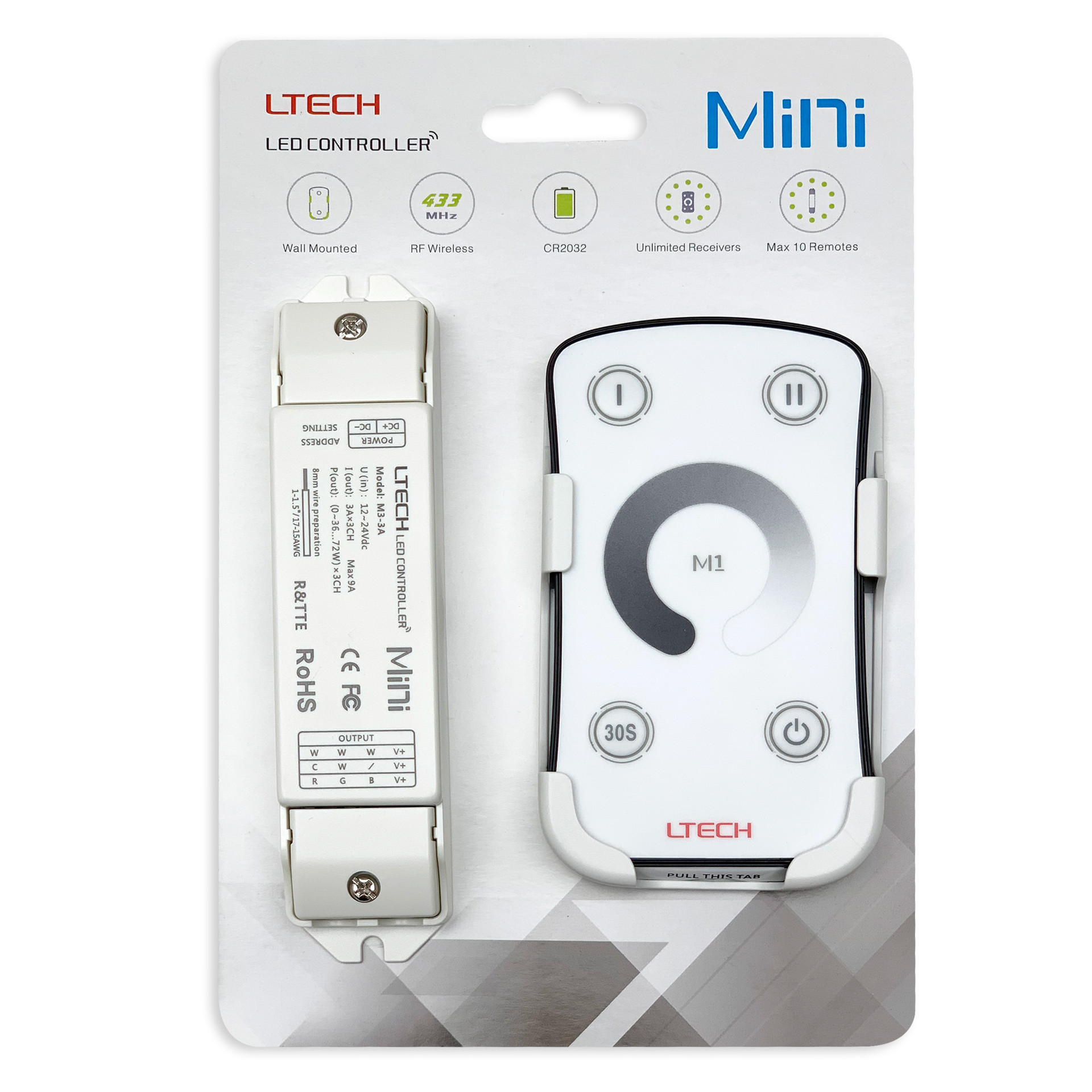 Bộ Điều Khiển Đèn Led Ltech M1+M3-3A Tăng Giảm Cường Độ Ánh Sáng, LED Dimmer Controller - Hàng Nhập Khẩu