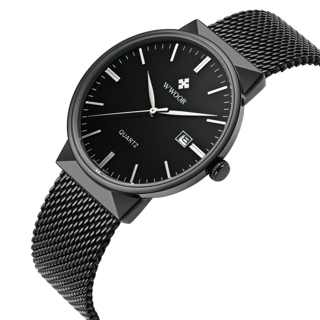 Men's Quartz Watch Casual Business Dress Wristwatch Waterproof 3ATM - Metal Mesh Strap Watch for Boys Gifts