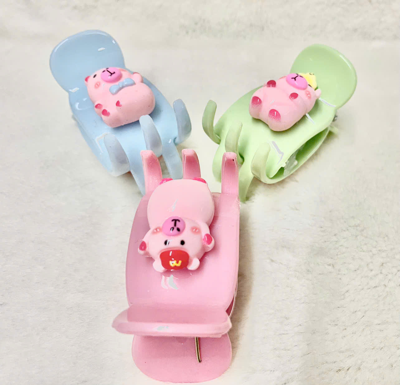 Combo 3 kẹp tóc càng cua capybara dễ thương