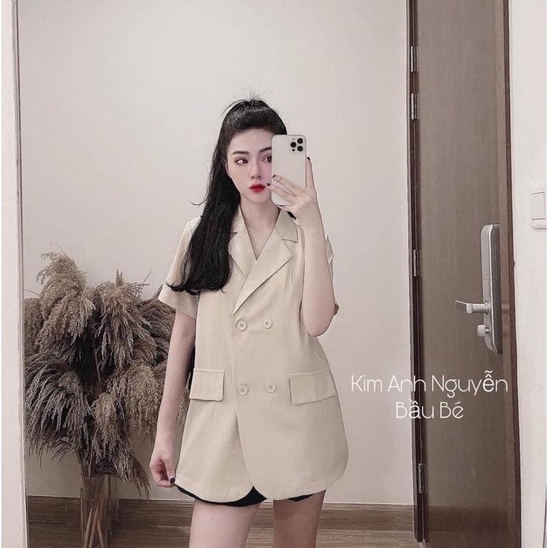 Sét Blazer áo Vest nữ cộc tay mix quần short nữ đùi Hàn Quốc Đồ bộ