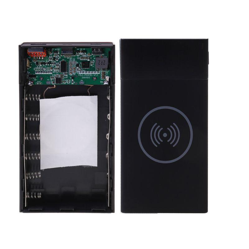 Pin 6x 18650 DIY QI không dây Sạc QC3.0 USB TYPE C PD FAST SARY BANK BANK Box cho máy tính bảng điện thoại di động