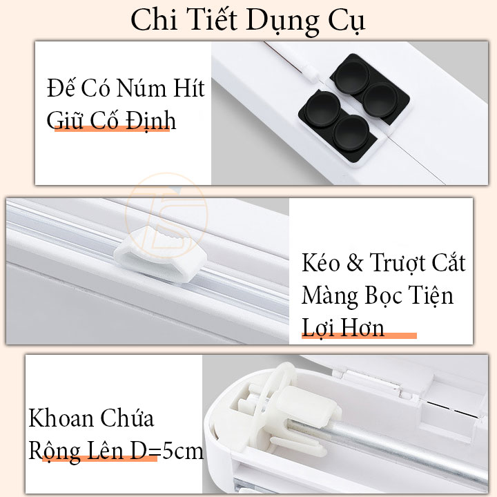 Dụng Cụ Cắt Màng Bọc Thực Phẩm Tiện Lợi Có Núm Nhựa Hít Cố Định