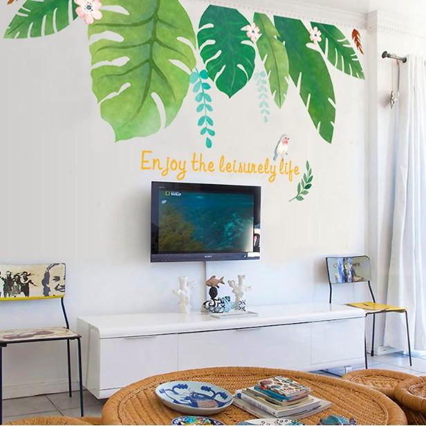 Decal trang trí tường - Lá Dương Xỉ nhạt 02