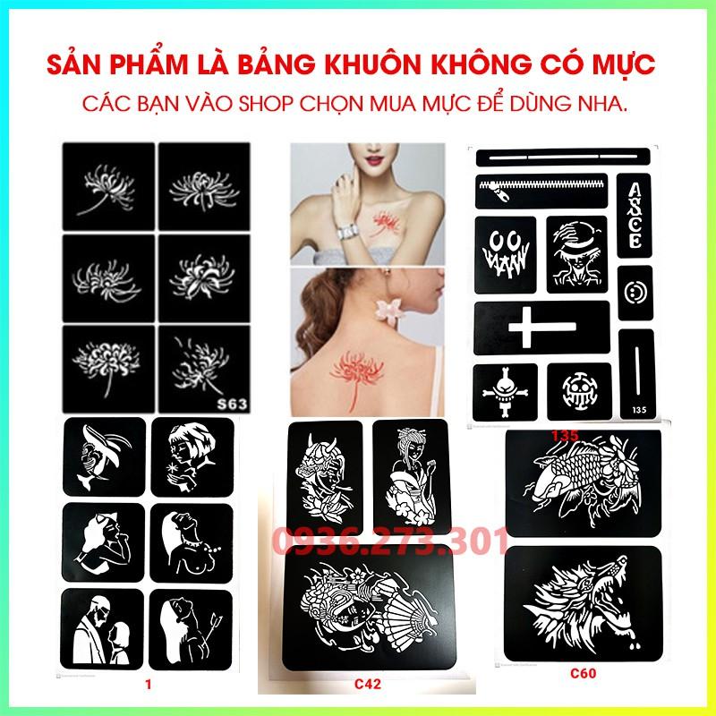 KHUÔN HÌNH XĂM HENNA TATTOO E,F