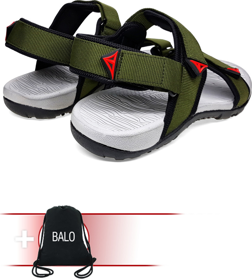 Giày Sandal Việt Thủy Quai Ngang VT01 - Xanh Rêu - Tặng Kèm Balo Túi Rút