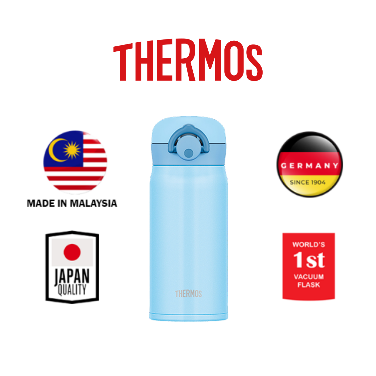 Bình giữ nhiệt Thermos nút bấm JNR-350 - Dung tích 350ml - Hàng chính hãng