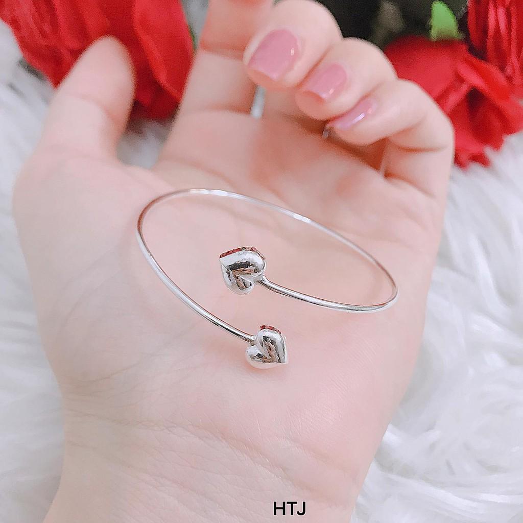 Lắc tay nữ bạc Ý mặt tim MS105c
