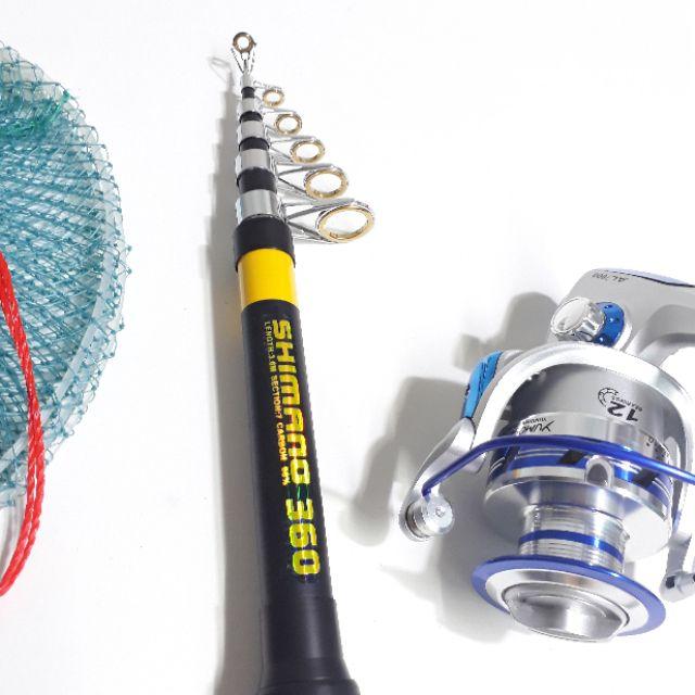 Bộ cần câu rút shimano 3m6 máy 7000