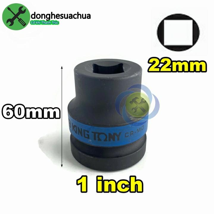 Tuýp vuông Kingtony 851422M loại 1 inch 4 cạnh đen 22mm