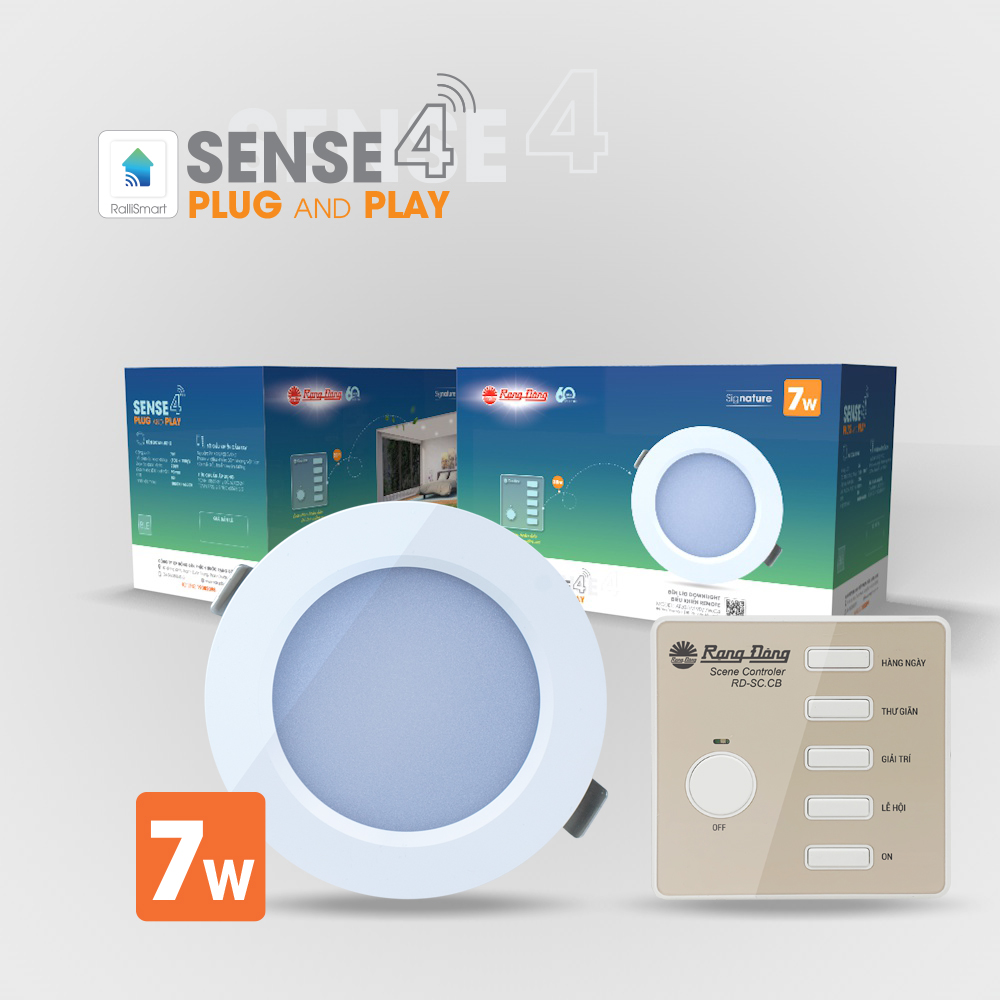 Combo đèn Rạng Đông AT20.RM điều khiển từ xa bằng Remote cầm tay, không cần kết nối Internet