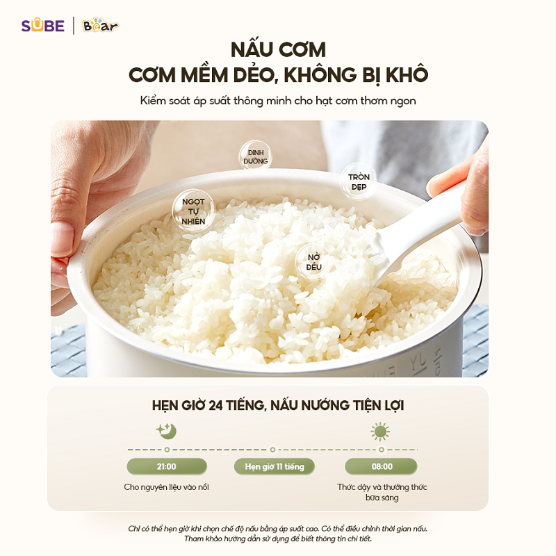 Nồi Áp Suất 4L Bear Đa Năng 8 Chế Độ Ninh Hầm Lẩu Nướng Sôi Nhanh Chống Dính Dễ Vệ Sinh An Toàn Bản Tiếng Việt SB-AS40W - Hàng Chính Hãng