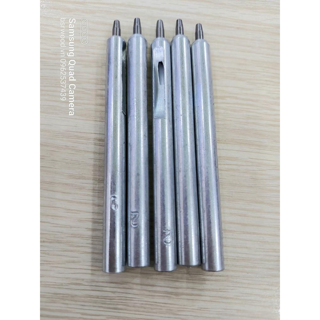 Cây đục lỗ Dụng cụ đục lỗ tròn Size 1-1.5-2-2.5-3-3.5-4-5-6-7-8-9-10mm Bằng thép không gỉ Sắc bén Hàng nhập loại 1