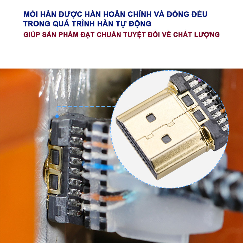 Cáp HDMI 2.0 Seasy bọc dù siêu bền hỗ trợ 4K 60Hz 3D đầu mạ vàng cho TV/ máy chiếu/ PS4/ laptop – Hàng chính hãng