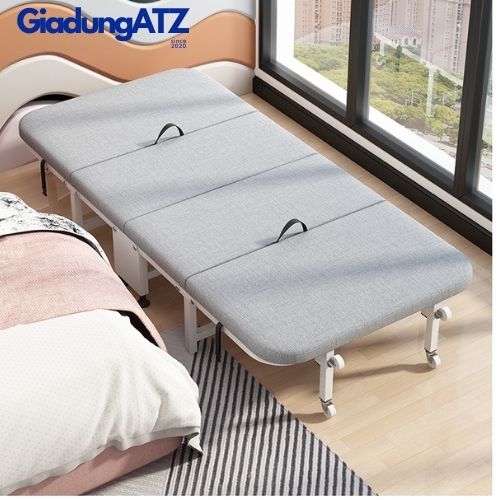 Giường Gấp Văn Phòng Thông Minh Xếp Gọn Có Bánh Xe, Giường Gấp Ngủ Trưa dài 190cm