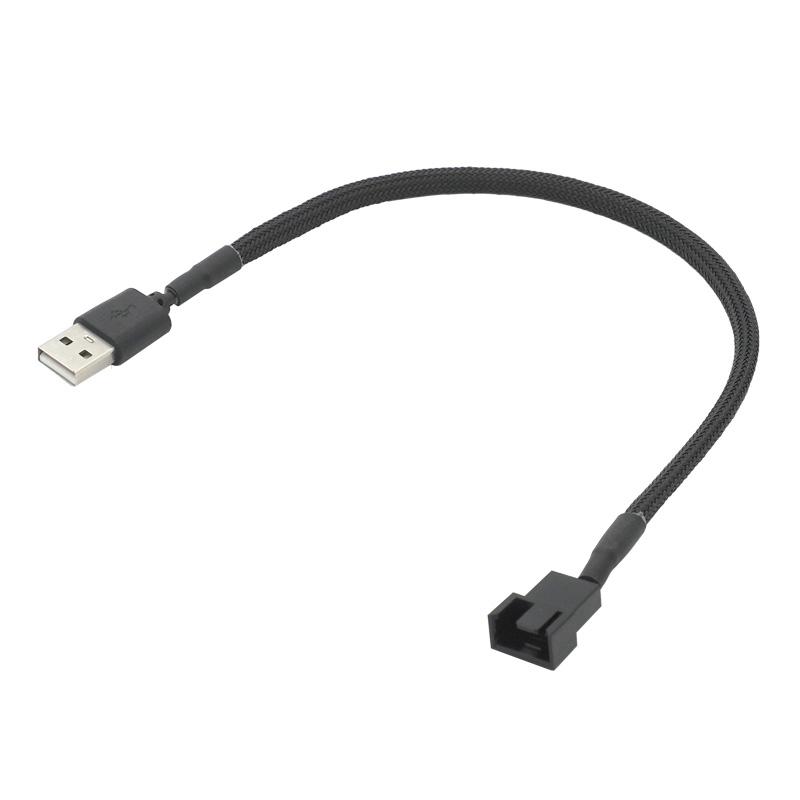 Quạt 3Pin hoặc 4pin đến Cáp bộ điều hợp USB 4 pin máy tính máy tính PC Fan Power Connector Bộ chuyển đổi 5V 30cm Connect