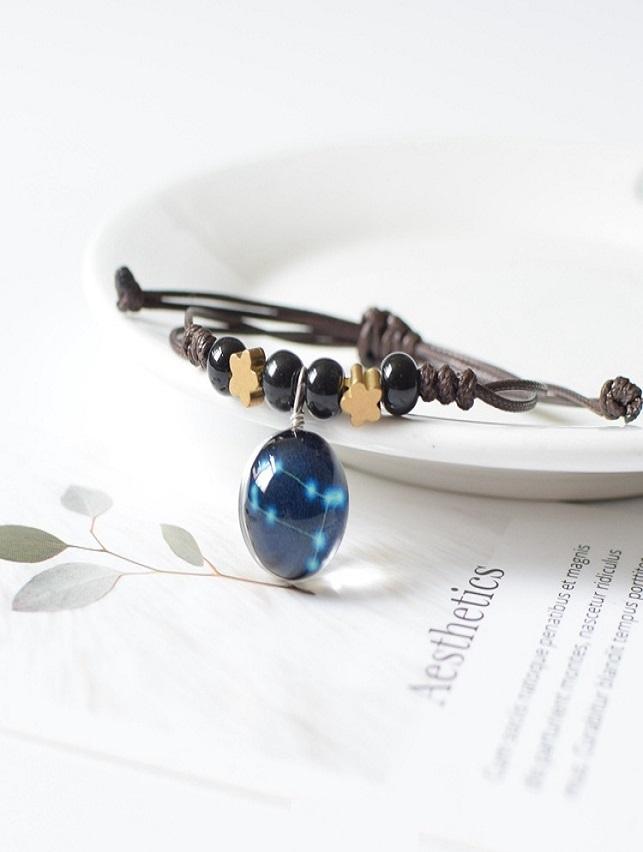 Vòng Tay 12 Cung Hoàng Đạo Thời Trang Màu Nâu Cung Song Tử