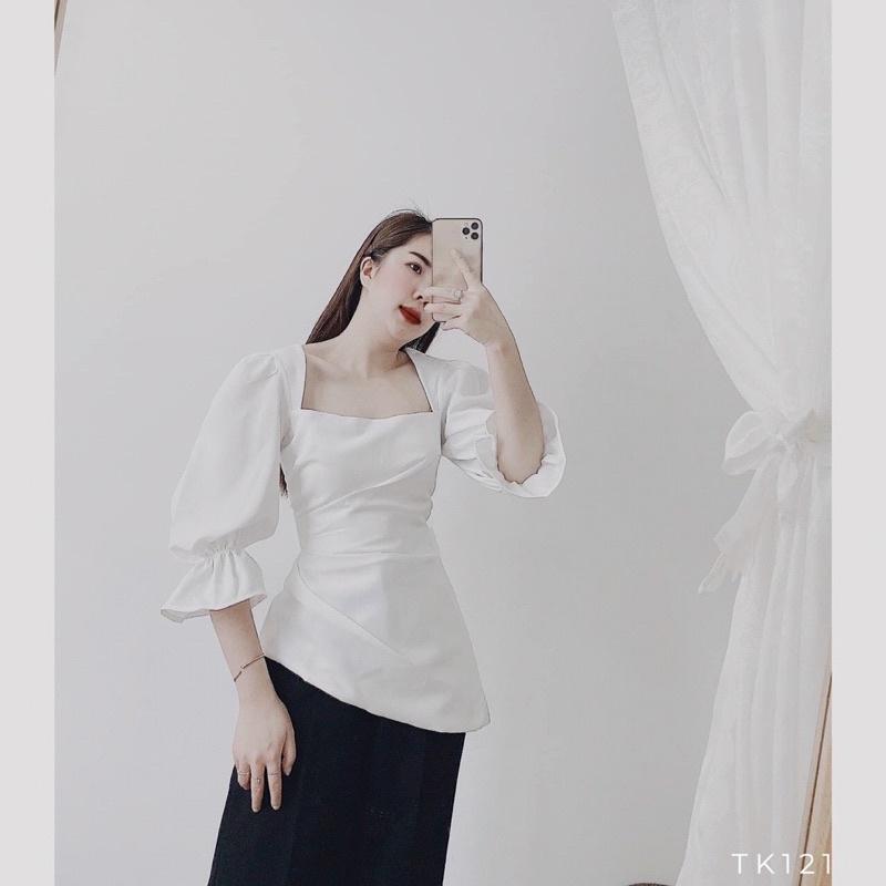 Áo Cổ Vuông Tà Xéo TK121