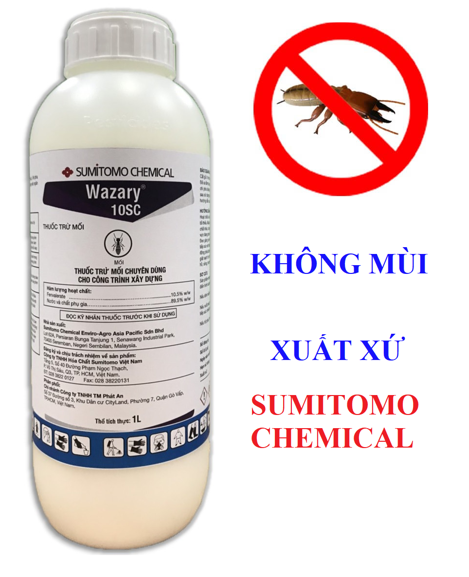 Thuốc mối ko mùi Warazy 10SC chai 1 lít - diệt phòng mối nền móng nhà và công trình lớn
