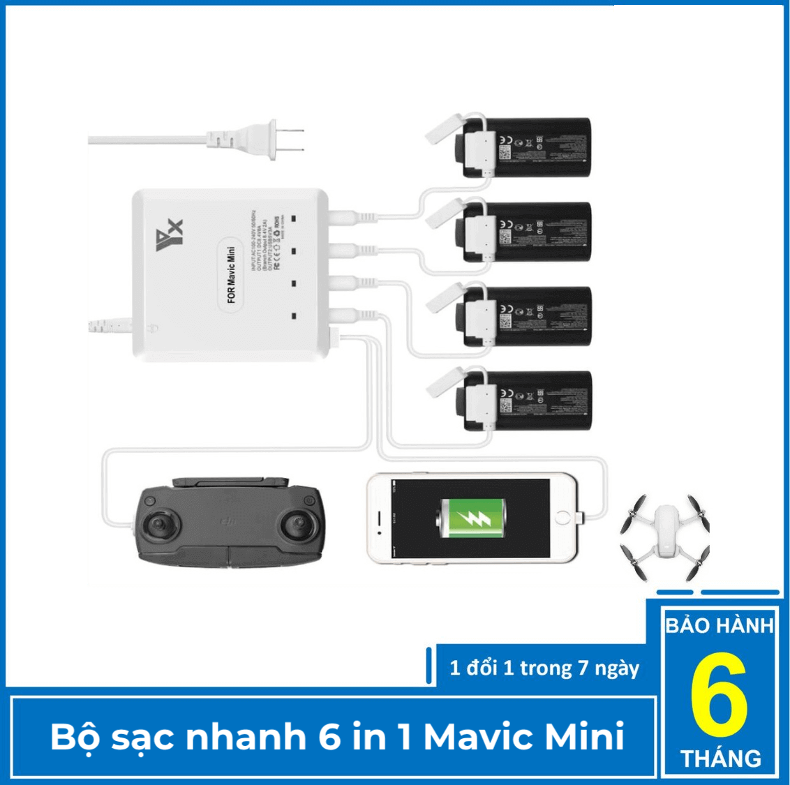 Bộ sạc nhanh 6 in 1 mavic mini - hàng chính hãng YXtech