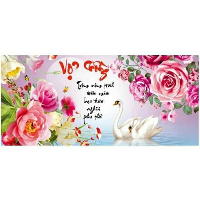 Tranh đính đá Vợ Chồng chưa đính đá