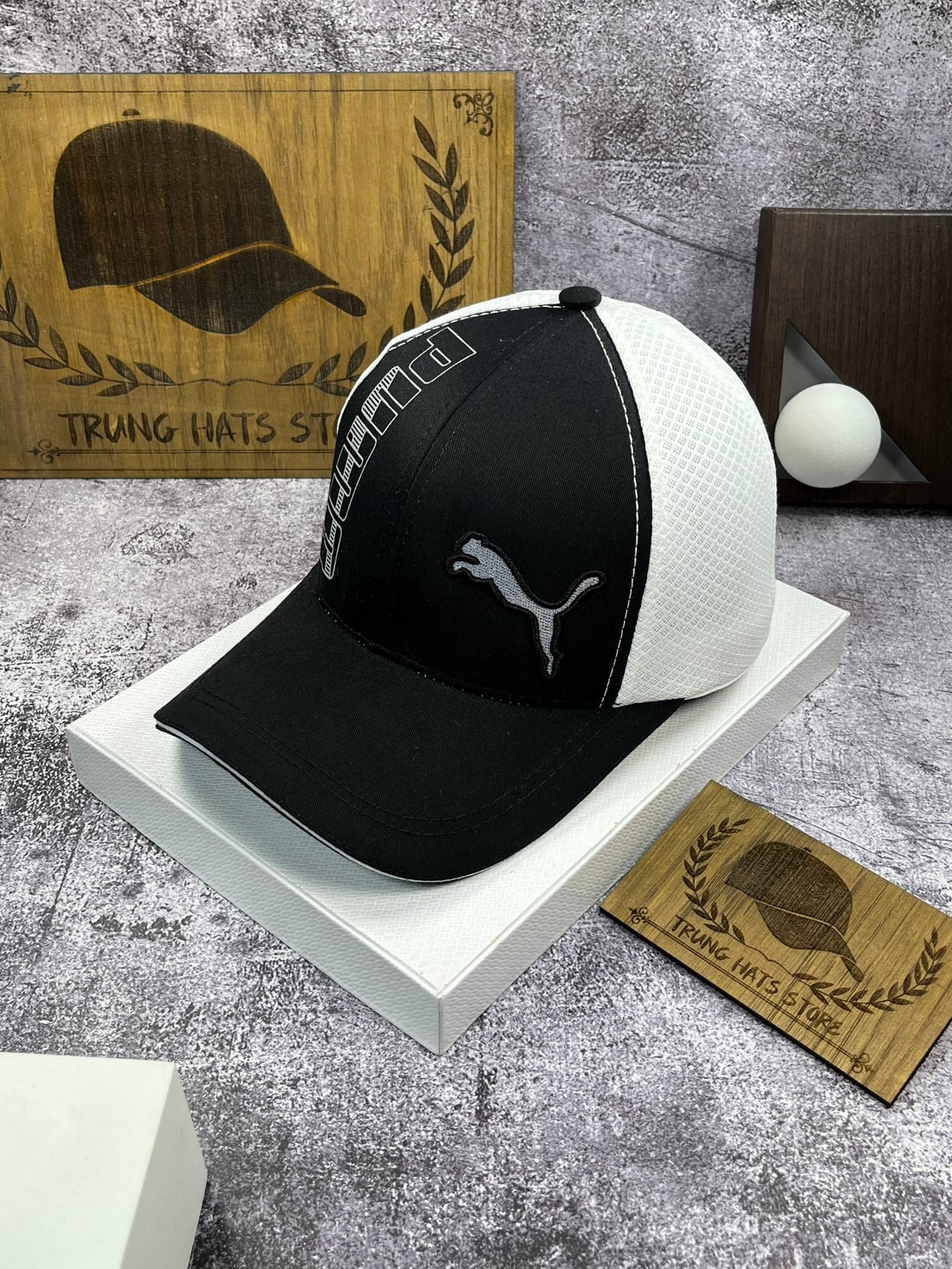 Nón kết, mũ lưỡi trai Pu.ma vải dù phối lưới form chuẩn thời trang cao cấp