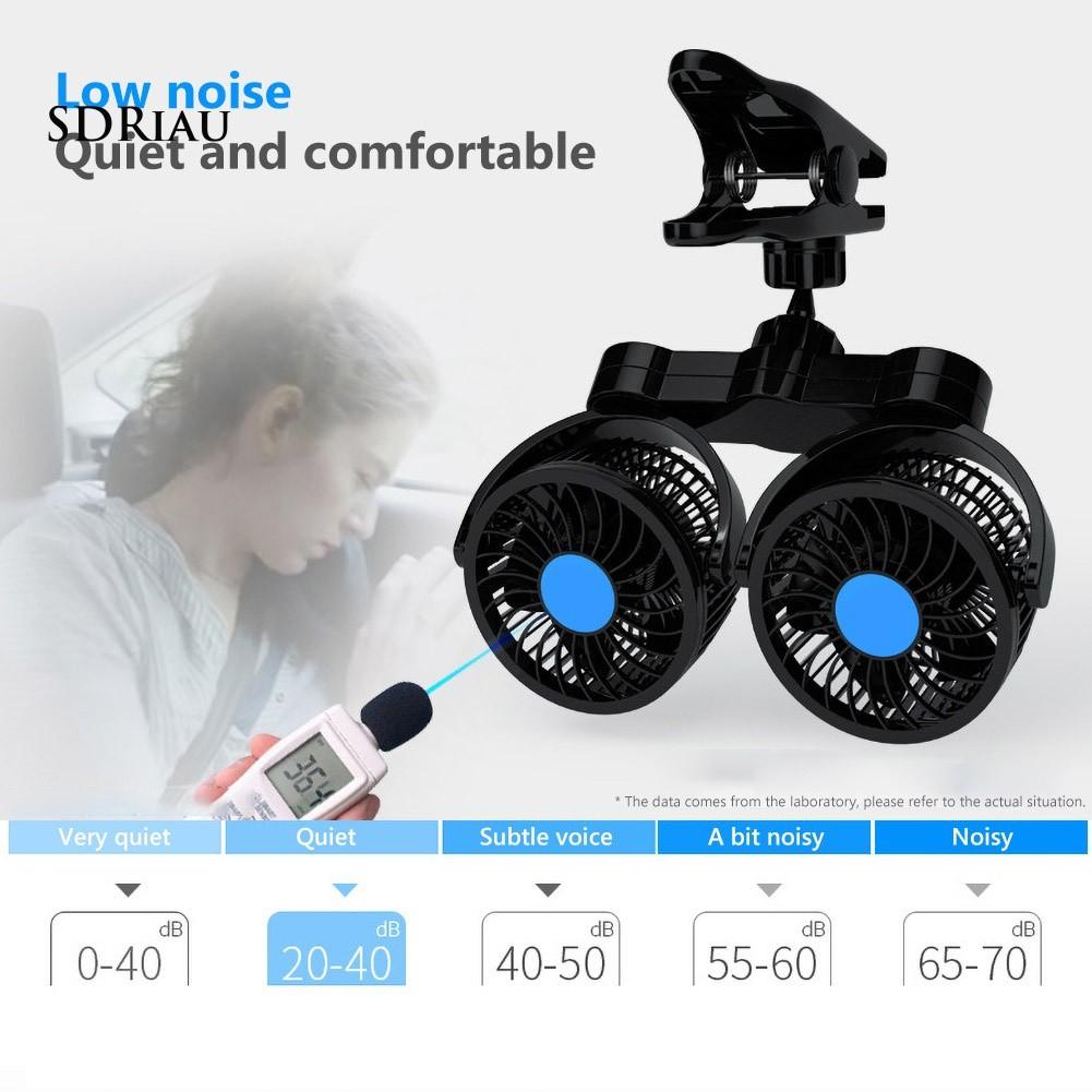Quạt Làm Mát Xoay Hai Đầu 12 / 24v Cho Xe Hơi