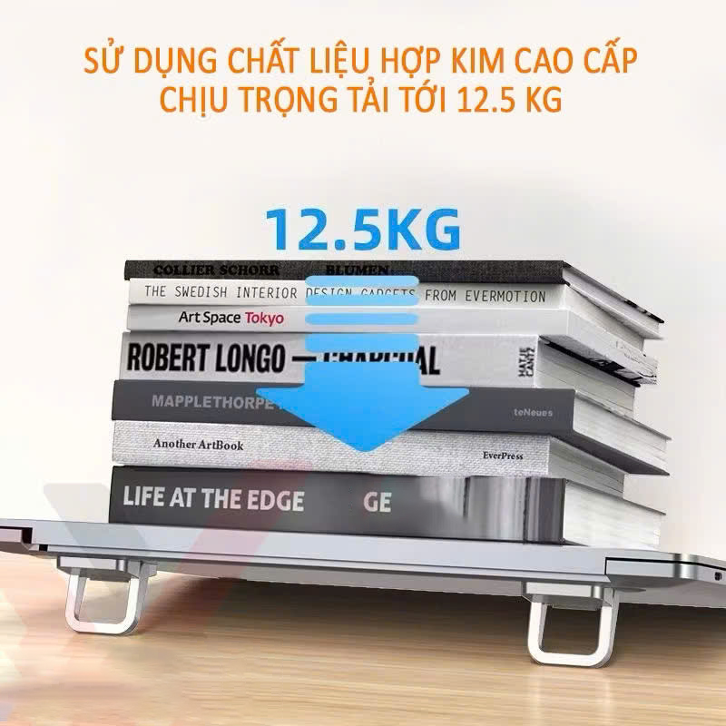 Giá đỡ giá kê tản nhiệt laptop mini siêu mỏng gấp gọn bằng kim loại 2 nấc điều chỉnh- Hàng chính hãng