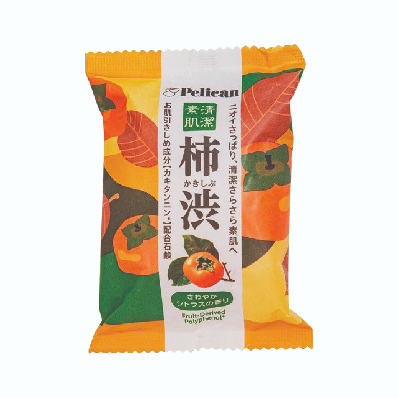 Xà Phòng Tắm Khử Mùi Cơ Thể Chiết Xuất Từ Quả Hồng Pelican Family Soap KSB (80G)