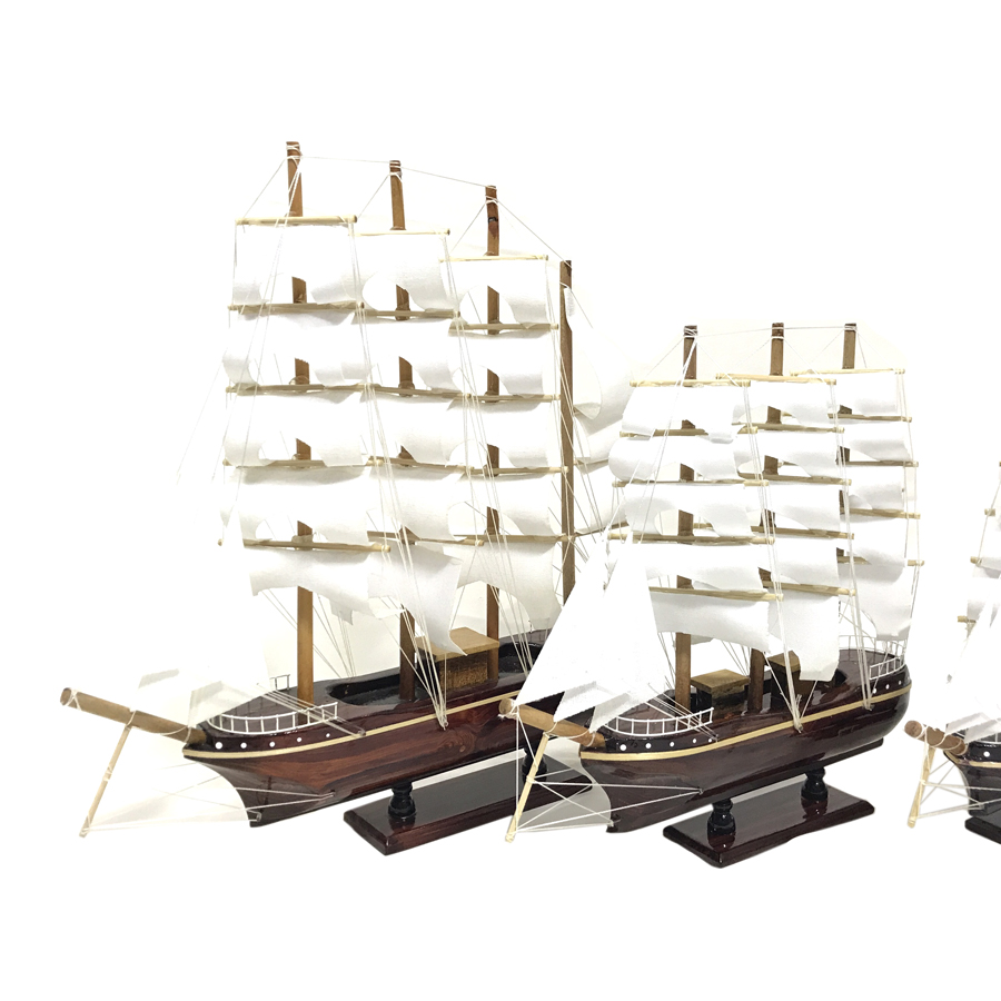 Mô hình du thuyền gỗ Atlantic dài 67cm gỗ tự nhiên, mô hình thuyền buồm trang trí, quà tặng khách hàng đối tác, quà tặng