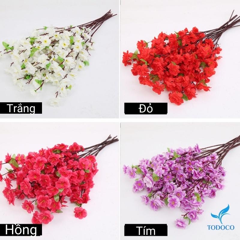 Cành đào giả trang trí tết decor phòng khách cao cấp chụp ảnh đẹp dài 65 - 120cm H00