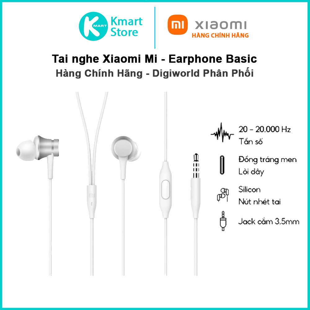 Tai Nghe Có Dây Xiaomi Mi Basic Zbw4354Ty Hsej03Jy - Hàng Chính Hãng - Trắng
