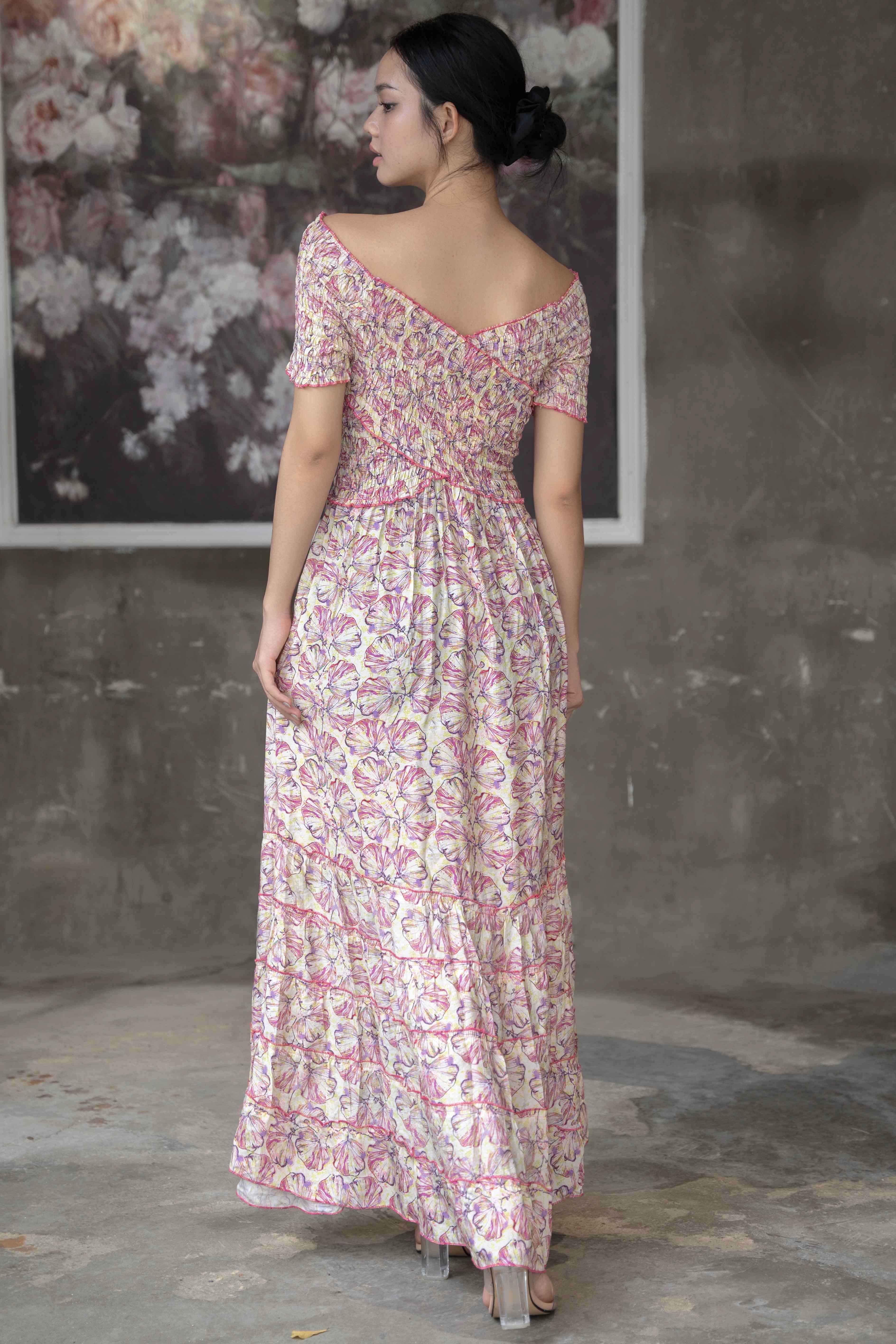 Maxi Trễ Vai Cotton Cao Cấp Luna Llena