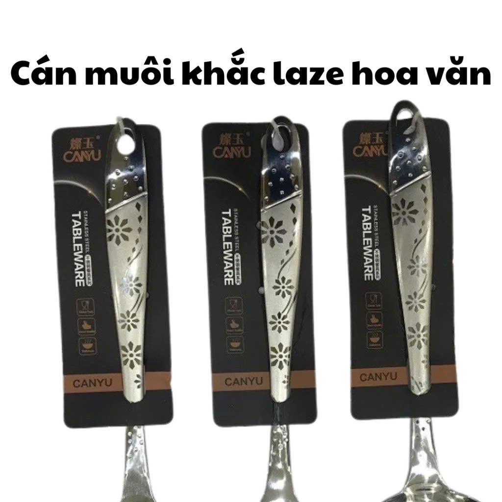 BỘ DỤNG CỤ NHÀ BẾP INOX 4 MÓN – MUỖNG CANH, MUÔI THỦNG, XẺNG XÀO, XẺNG THỦNG – CÓ MÓC TREO TIỆN DỤNG - HÀNG CHÍNH HÃNG MINIIN