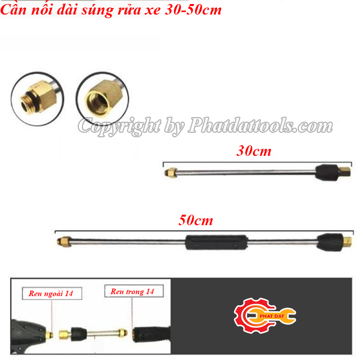 Cần Nối Dài Súng Rửa Xe 50cm