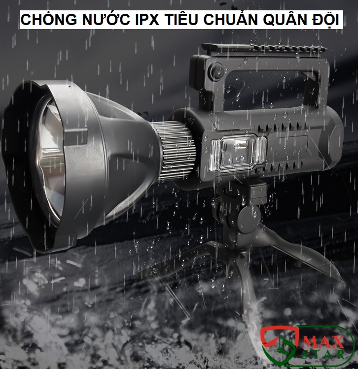 Đèn pin siêu sáng chiếu xa 1000m chống thấm nước có chân đế Đèn pin cầm tay mini siêu sáng sạc điện