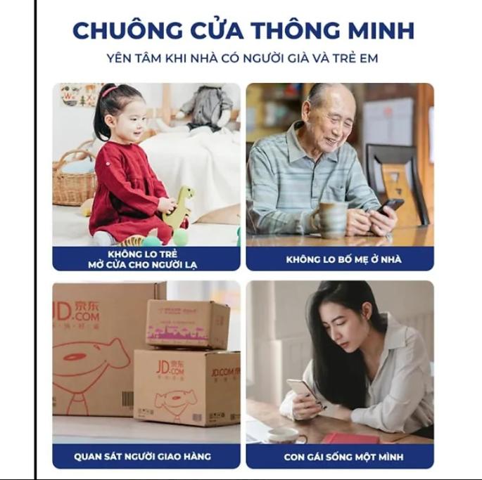 Chuông Cửa Thông Minh Có Camera HD Kết Nối WiFi X3 Hỗ Trợ Tầm Nhìn Ban Đêm Đổi Giọng Nói