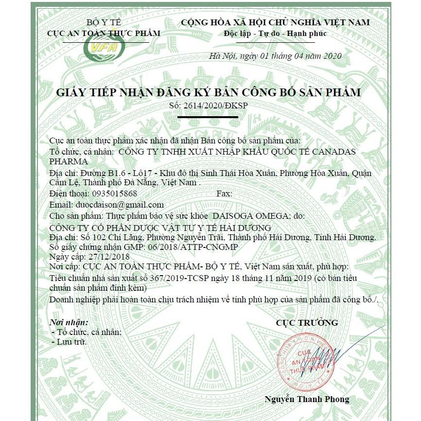 TPBVSK Viên dầu gấc Daisoga Omega Hộp 60 viên