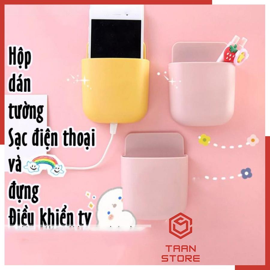 Giá Đựng Điều Khiển Kệ Hộp Dán Tường Đựng Remote Tivi Điều Hòa Khay Đỡ Sạc Điện Thoại Treo Tường