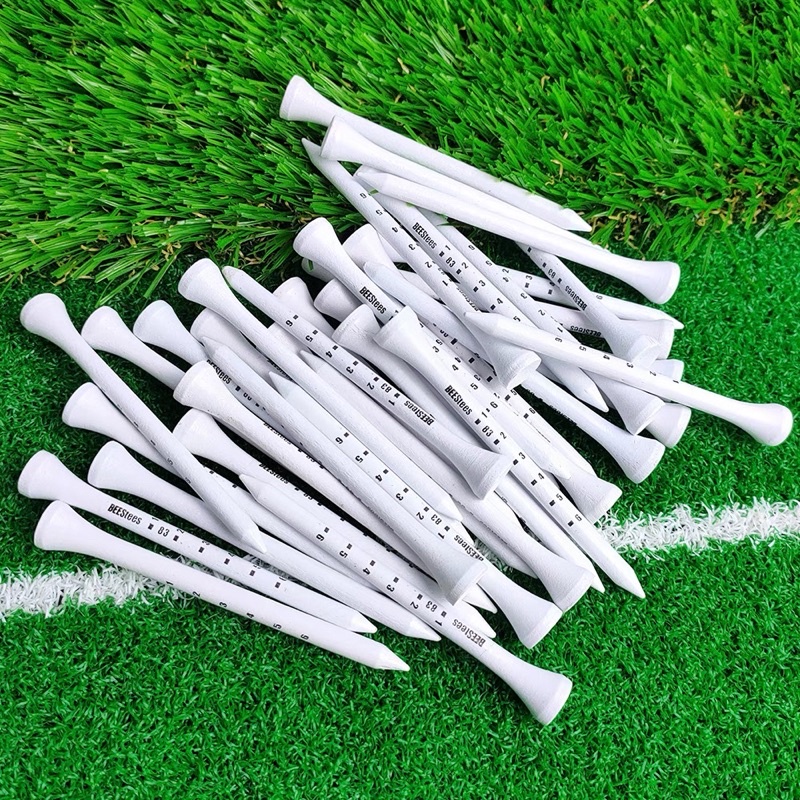 Tee golf gỗ dài màu trắng cứng cáp chắc chắn túi 10 chiếc TG033