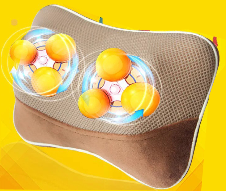 Gối Massage Hồng Ngoại 6 Bi - Công Nghệ Nhật - Cao Cấp - Màu Ngẫu Nhiên